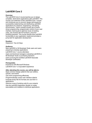 Labviewtm Core 2 Participant Guide – UVQFX