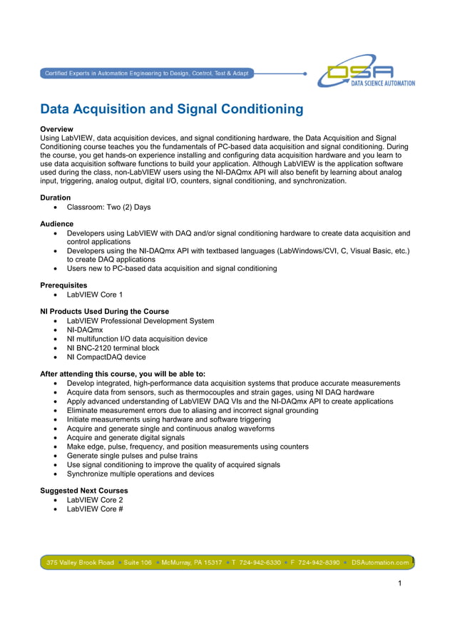 Lab view daq signal conditioniing | PDF