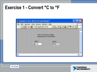 Exercise 1 - Convert °C to °F
 