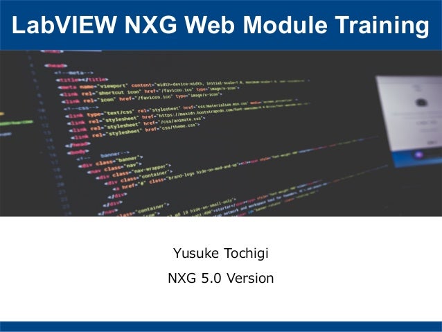 LabVIEW NXG Web Module Training Slide