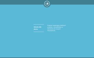 Program wspierający lokalnych
artystów, rzemieślników w
docieraniu do naszych
mieszkańców.
Sztuka dla
domu
 