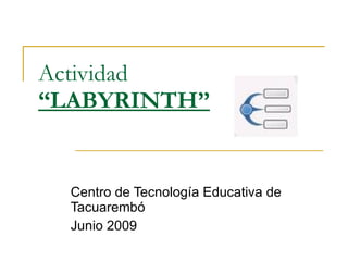 Actividad
“LABYRINTH”


  Centro de Tecnología Educativa de
  Tacuarembó
  Junio 2009
 