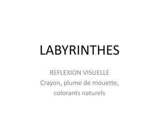 LABYRINTHES REFLEXION VISUELLE Crayon, plume de mouette,  colorantsnaturels 