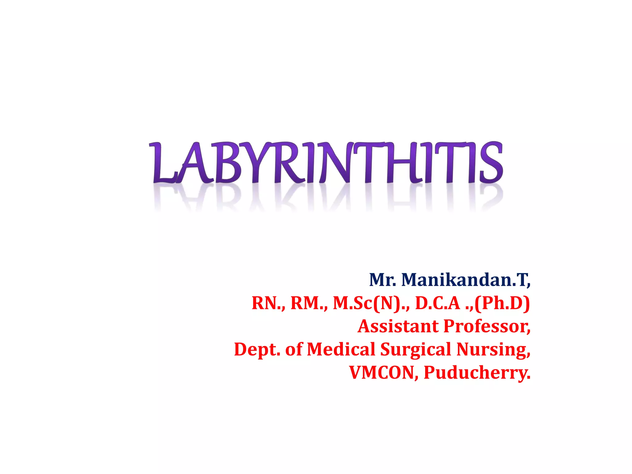 Labyrinthitis PPT