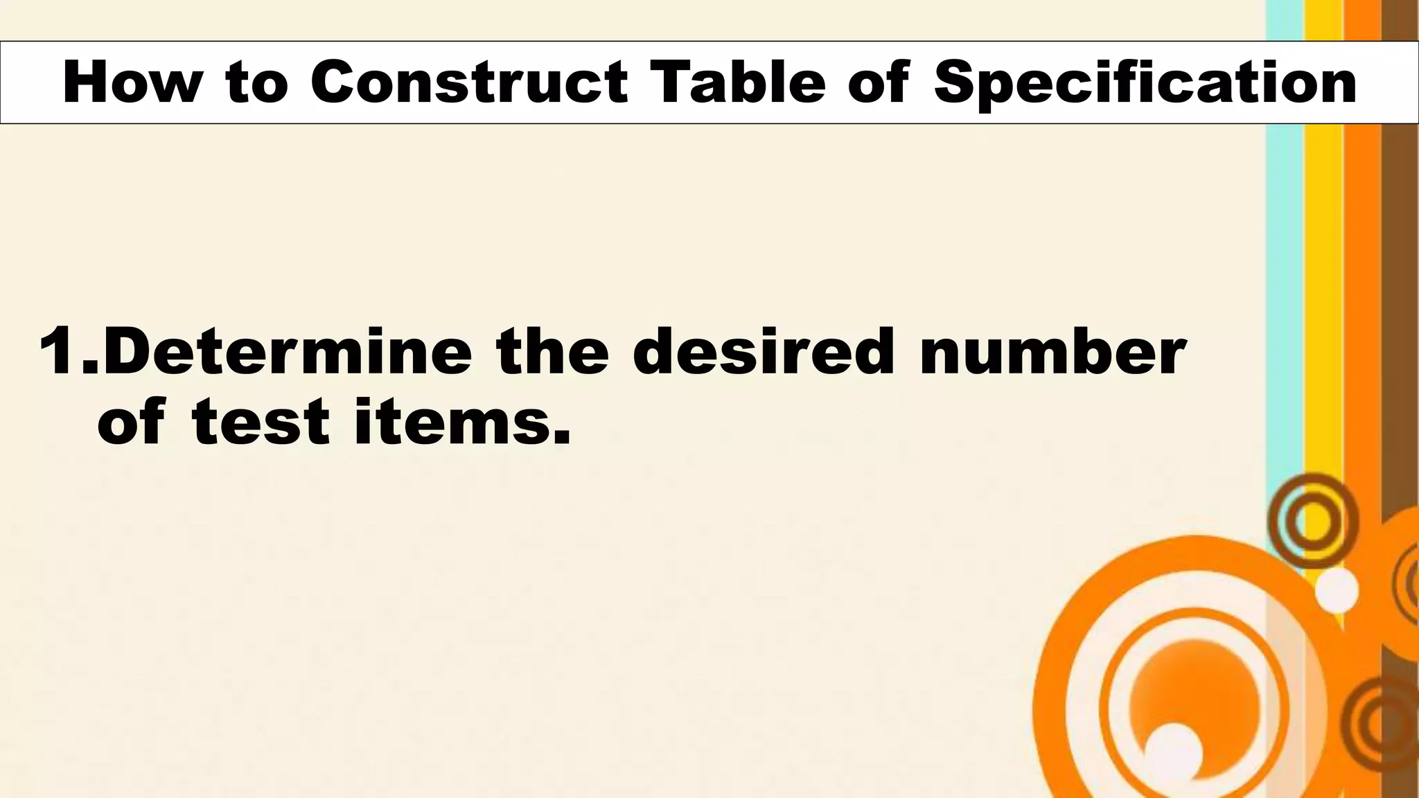 Table Of Specification Deped