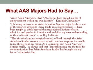 What AAS Majors Had to Say…
•
•
•
 