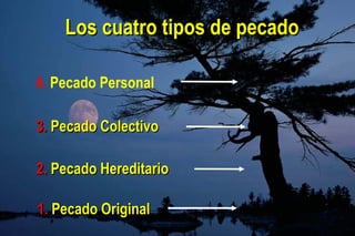 4.  Pecado Personal 3.  Pecado Colectivo 2.  Pecado Hereditario 1.  Pecado Original Los cuatro tipos de pecado 