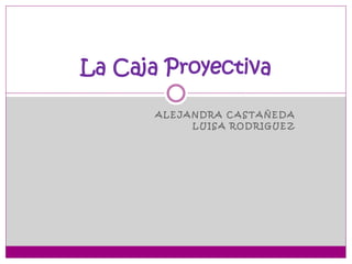 La Caja Proyectiva
ALEJANDRA CASTAÑEDA
LUISA RODRIGUEZ

 