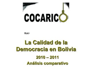 La Calidad de la
Democracia en Bolivia
       2010 – 2011
   Análisis comparativo
 