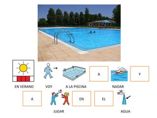 Y
EN EL
EN VERANO VOY A LA PISCINA
A
NADAR
A
JUGAR AGUA
