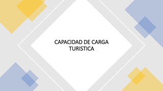 CAPACIDAD DE CARGA
TURISTICA
 