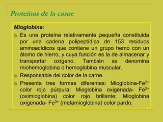 Carne magra fuente de hierro y fósforo, pobre en calcio.Valor nutritivo:Aporte de vitaminas: Importante fuente de vitaminas del grupo B, en especial B1 (tiamina), niacina (ácido nicotínico), B2 (riboflavina), B6 y B12 (cianocobalamina) y vitamina A (retinol).Aporte de minerales: Importante fuente de Fe, Cu, Zn y Se. El hierro de la carne presenta alta biodisponibilidad (mioglobina). El Fe hemínico se absorbe más fácilmente por el intestino que el no hemínico (vegetales).Grasa: La carne blanca de pollo (pechuga)  1% grasa; en múslo  3%, pero si se incluye piel  35%Aminoácidos: Prácticamente presenta los aminoácidos más esenciales, pero sobre todo presenta histidina y arginina que son aminoácidos esenciales para el desarrollo de los infantes.