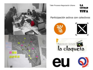 Participación activa con colectivos Taller Procesos Negociación Urbana 