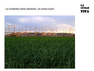 La vivienda como derecho, no como lucro 