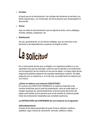 La carta, oficio ,certificado