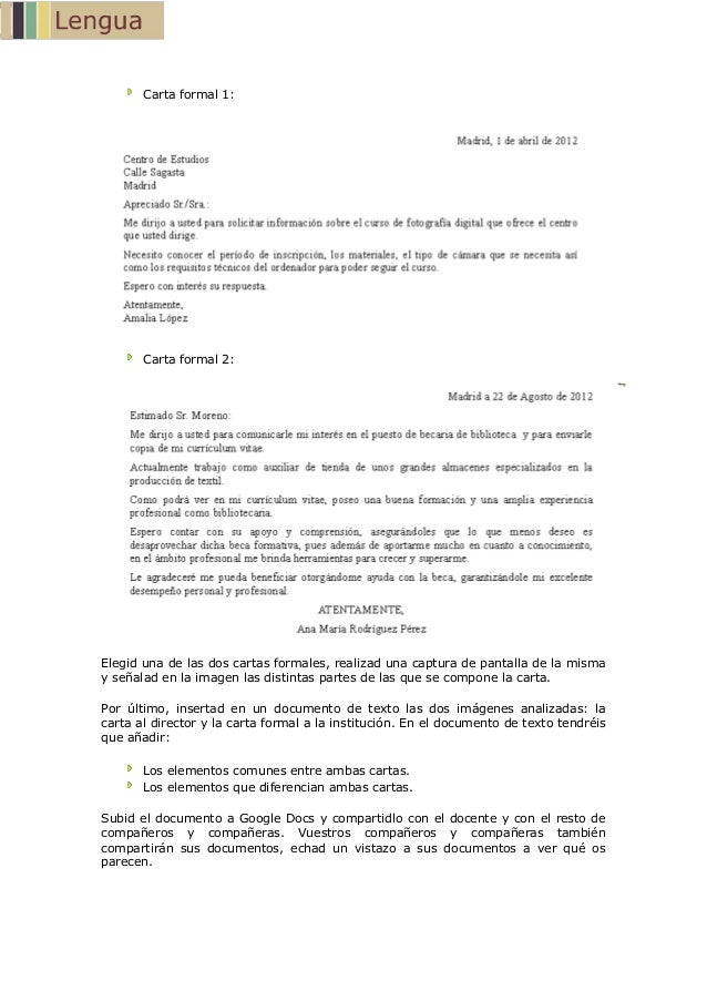 la carta como iniciar una carta formal