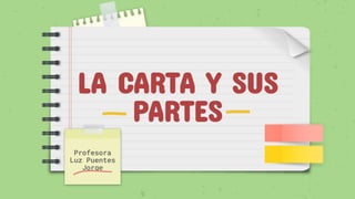 LA CARTA Y SUS
PARTES
Profesora
Luz Puentes
Jorge
 
