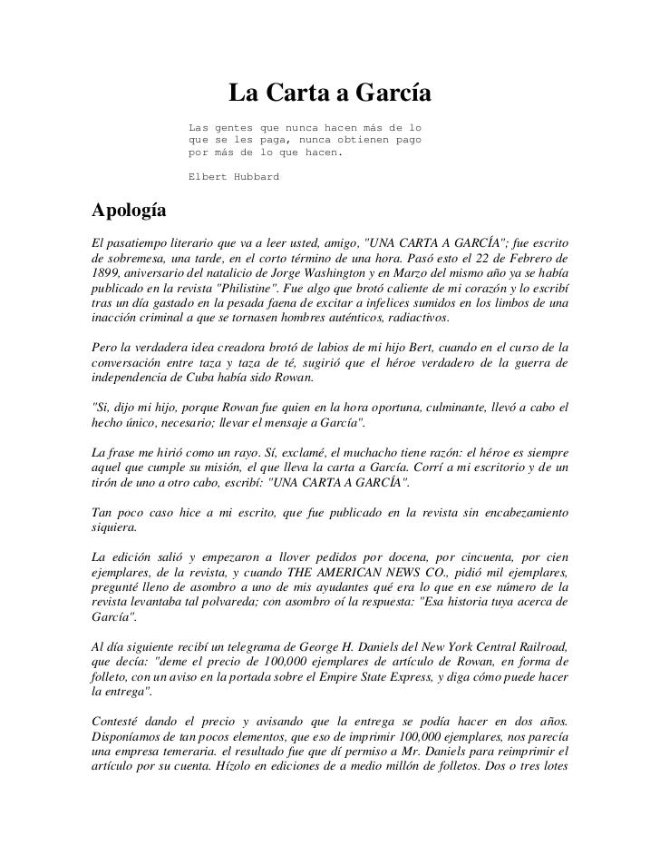 La carta a garcia La carta a garcia