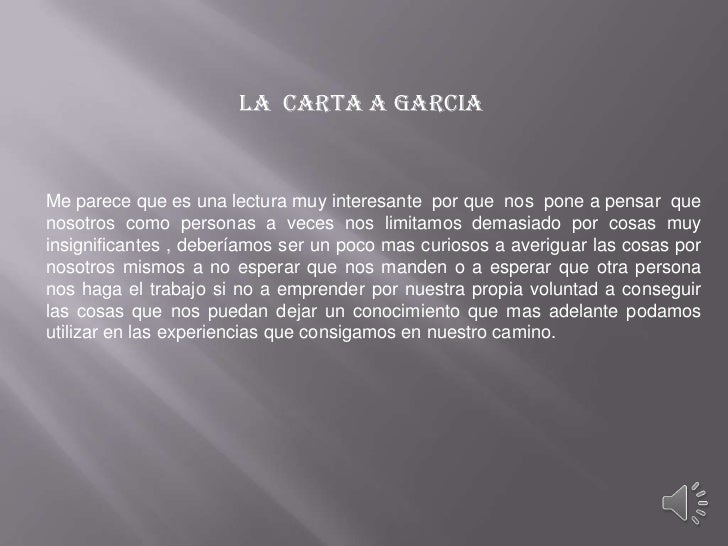 La carta a garcia con audio