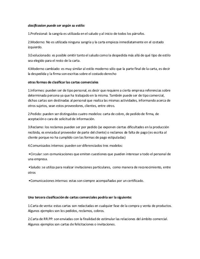 La carta comercial