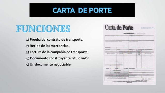 La carta de porte La carta de porte