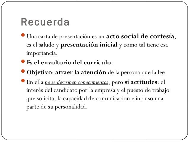 La carta de presentación