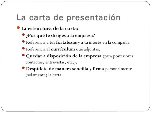 Resultado de imagen de estructura de la carta de presentación