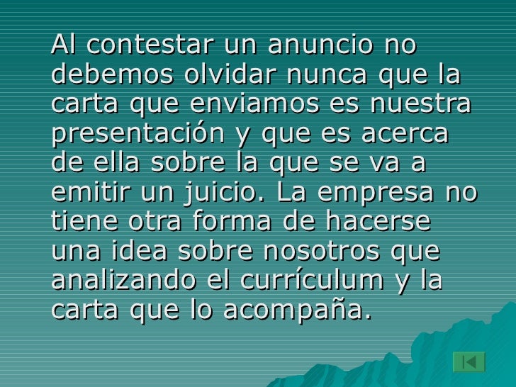La carta de presentacion