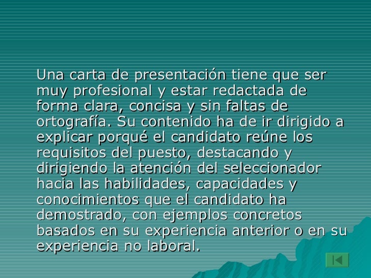La carta de presentacion