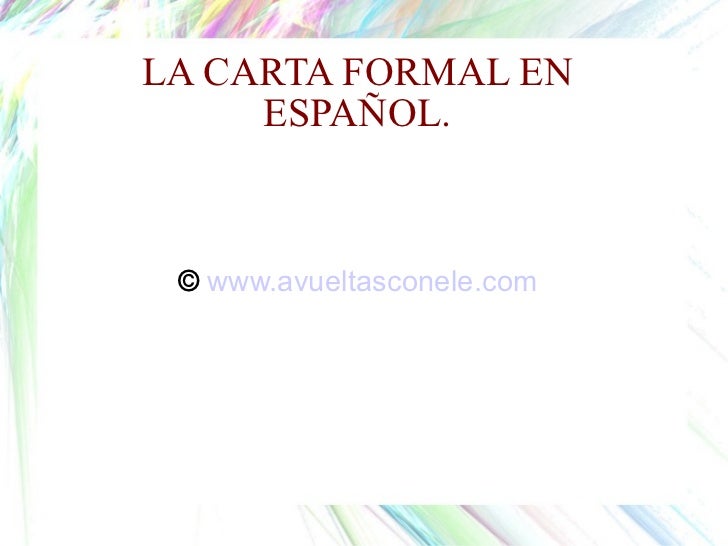 la carta formal cartas en espanol formales
