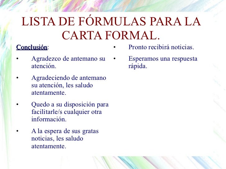 La Carta Formal.