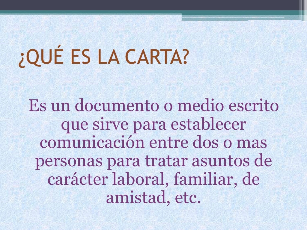 La carta y sus partes