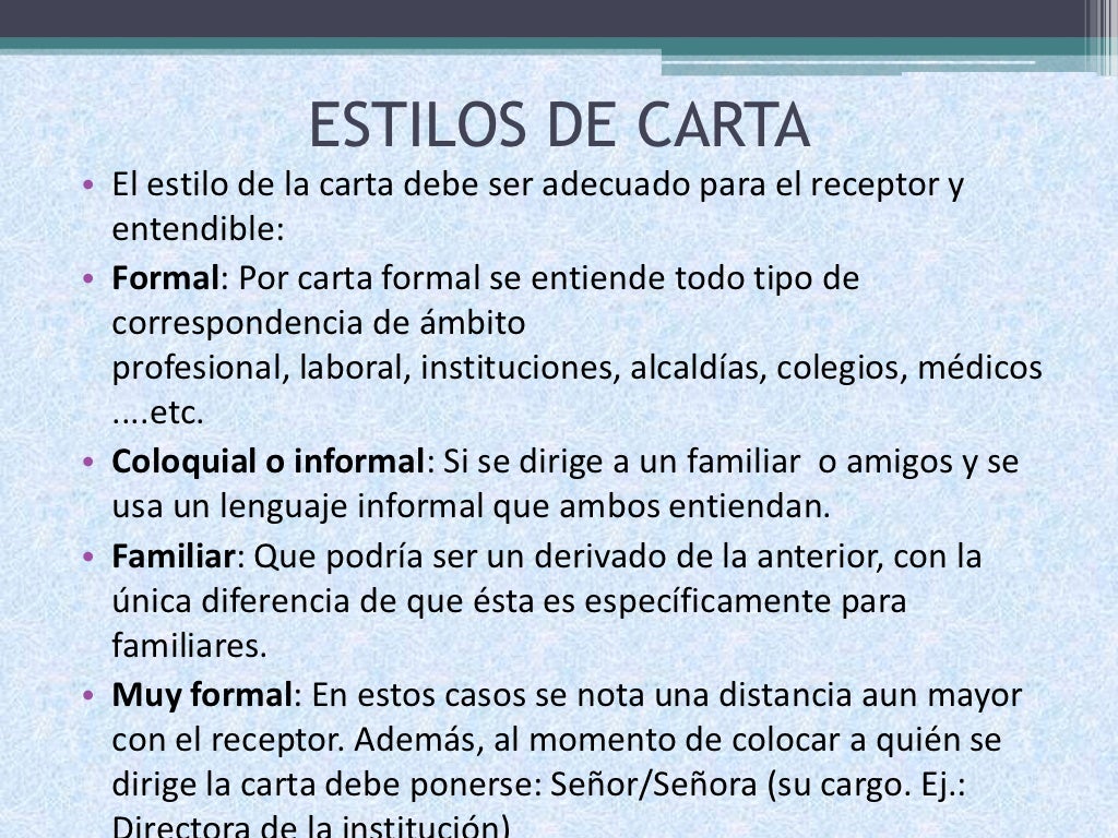 La carta y sus partes