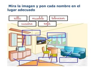 Mira la imagen y pon cada nombre en el lugar adecuado 