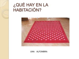 ¿QUÉ HAY EN LA
HABITACIÓN?




      UNA ALFOMBRA
 