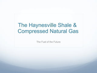 The Haynesville Shale &  Compressed Natural Gas The Fuel of the Future 