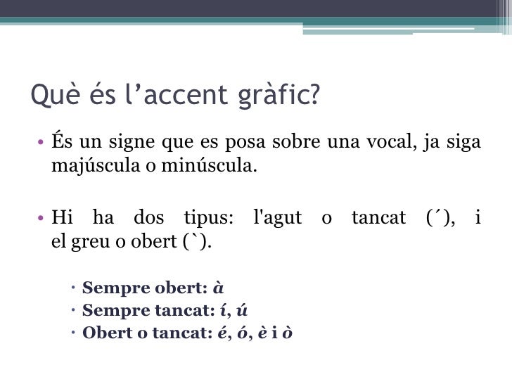 L’accentuació gràfica