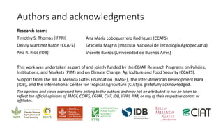 Overview
Multi-year study using biophysical and bioeconomic models to examine the effect
of climate change on agriculture ...