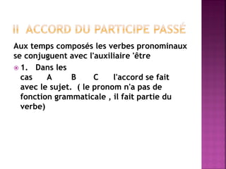 Aux temps composés les verbes pronominaux se conjuguent avec l'auxiliaire 'être 
1. Dans les cas A B C l'accord se fait avec le sujet. ( le pronom n'a pas de fonction grammaticale , il fait partie du verbe)  