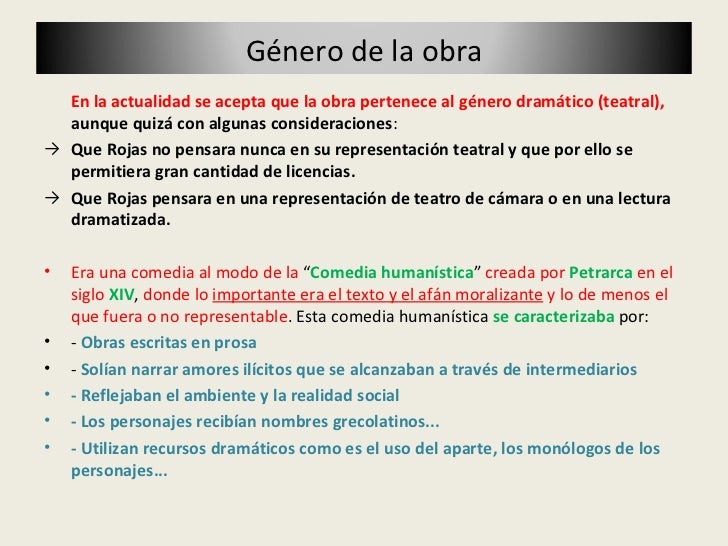 A Que Genero Literario Pertenece La Celestina