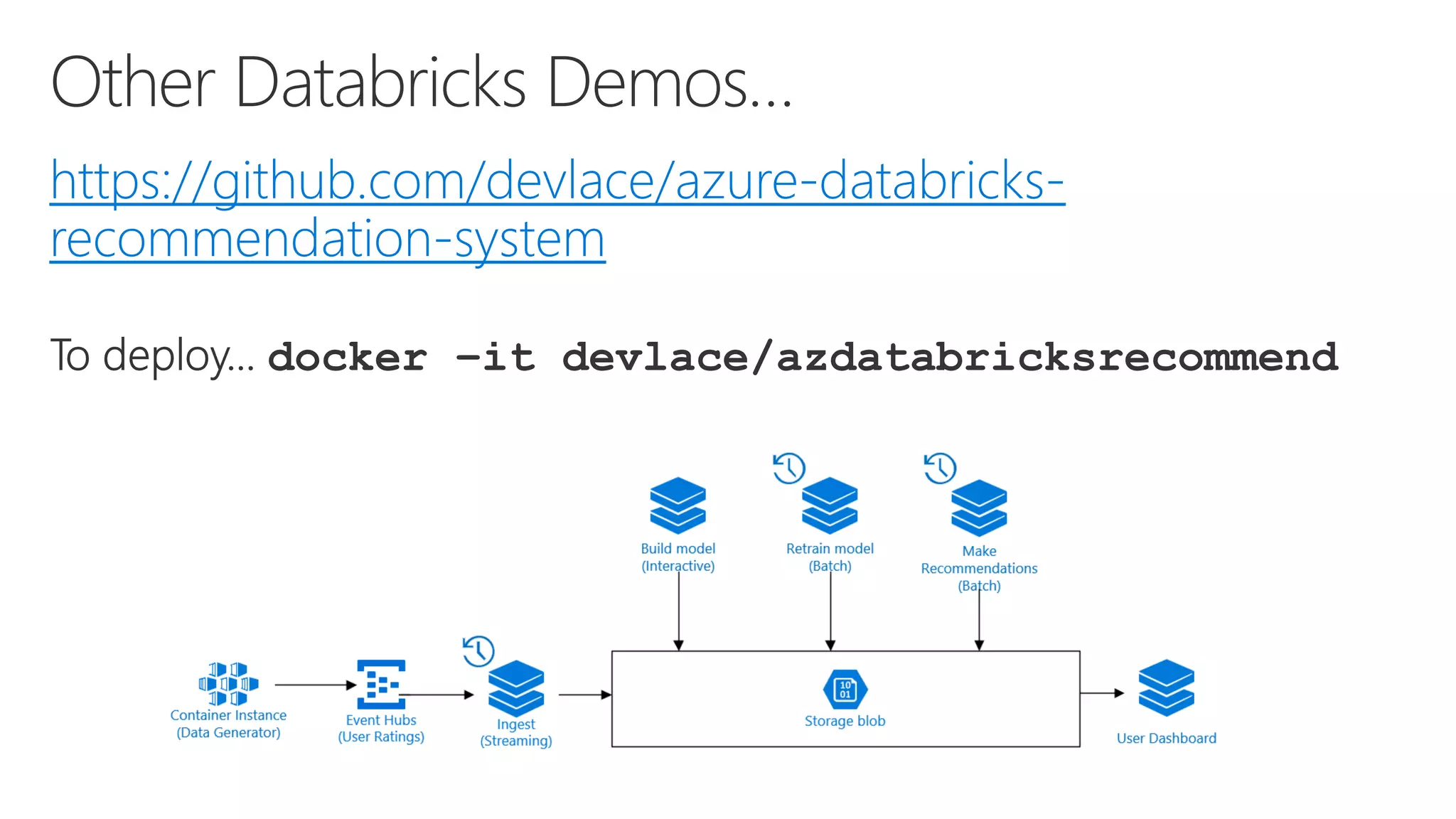 https://github.com/devlace/azure-databricks- recommendation-system 