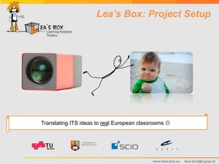 www.leas-box.eu leas-box@tugraz.at
Lea’s Box: Project Setup
Translating ITS ideas to real European classrooms 
 