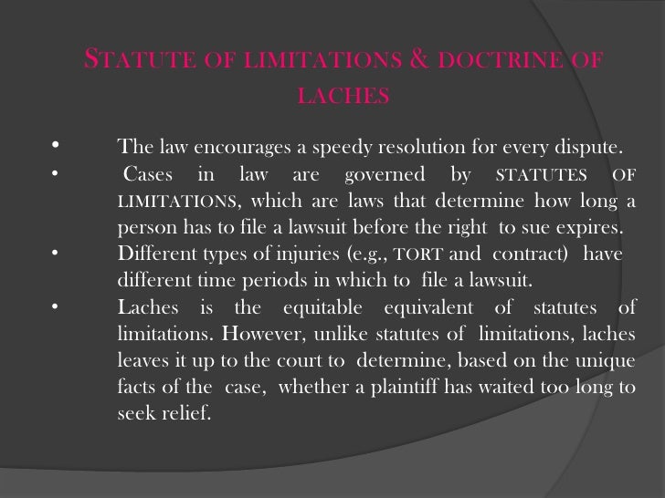 Laches and acquiescence