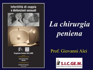 La chirurgia
peniena
Prof. Giovanni Alei
 