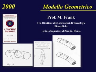 Prof. M. Frank
Già Direttore dei Laboratori di Tecnologie
Biomediche
Istituto Superiore di Sanità, Roma
2000 Modello Geometrico
 