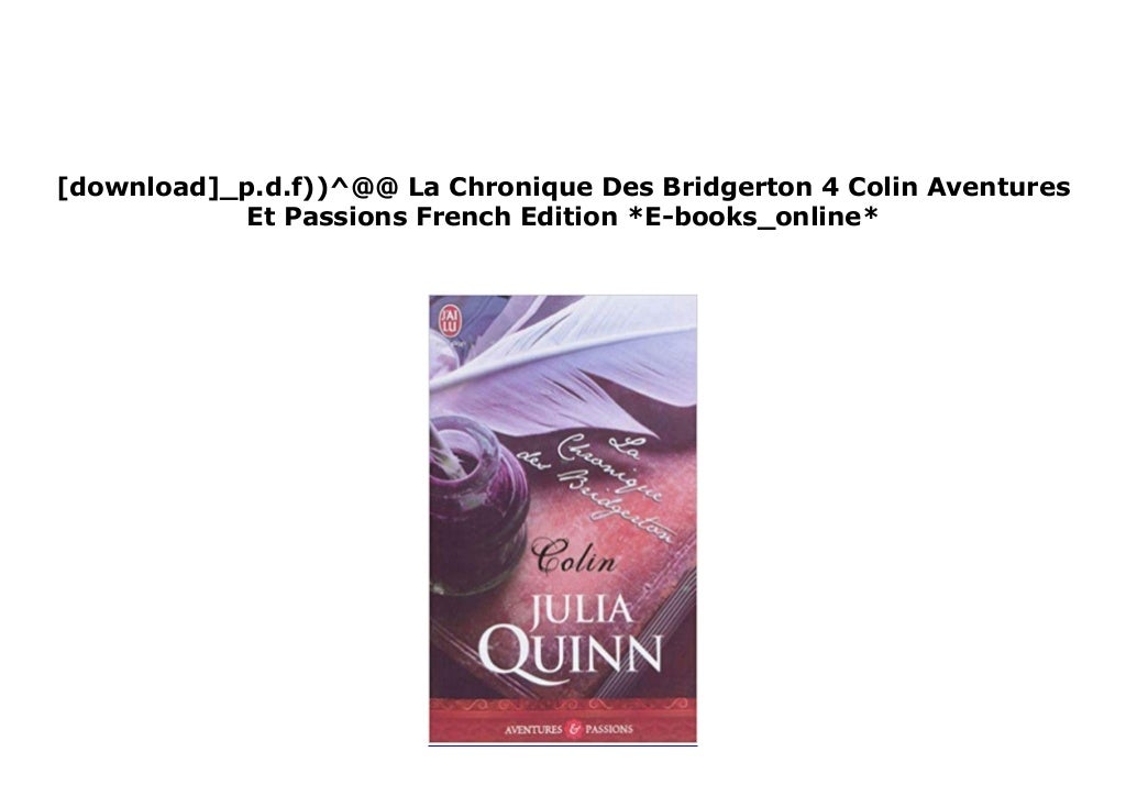 La Chronique Des Bridgerton - Colin ((download_p.d.f)) library^@@ La Chronique Des Bridgerton 4 Colin…