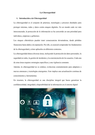 "Importancia de la Ciberseguridad en el Mundo Digital Actual" | PDF