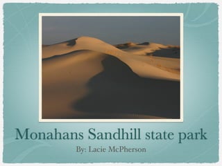 Monahans Sandhill state park
        By: Lacie McPherson
 