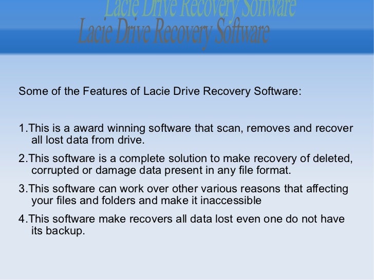 how to restore from lacie backup