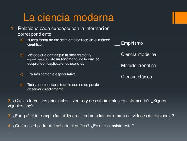 La ciencia moderna 8° Básico